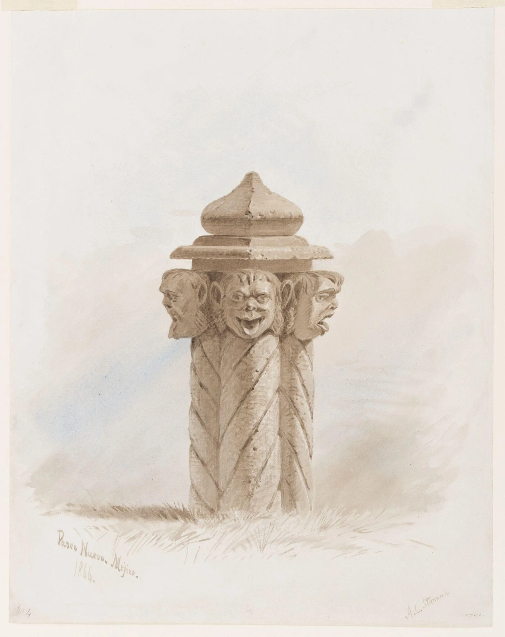 Paseo Nuevo, Mexico, by Anthony Carey Stannus, watercolor, 1850