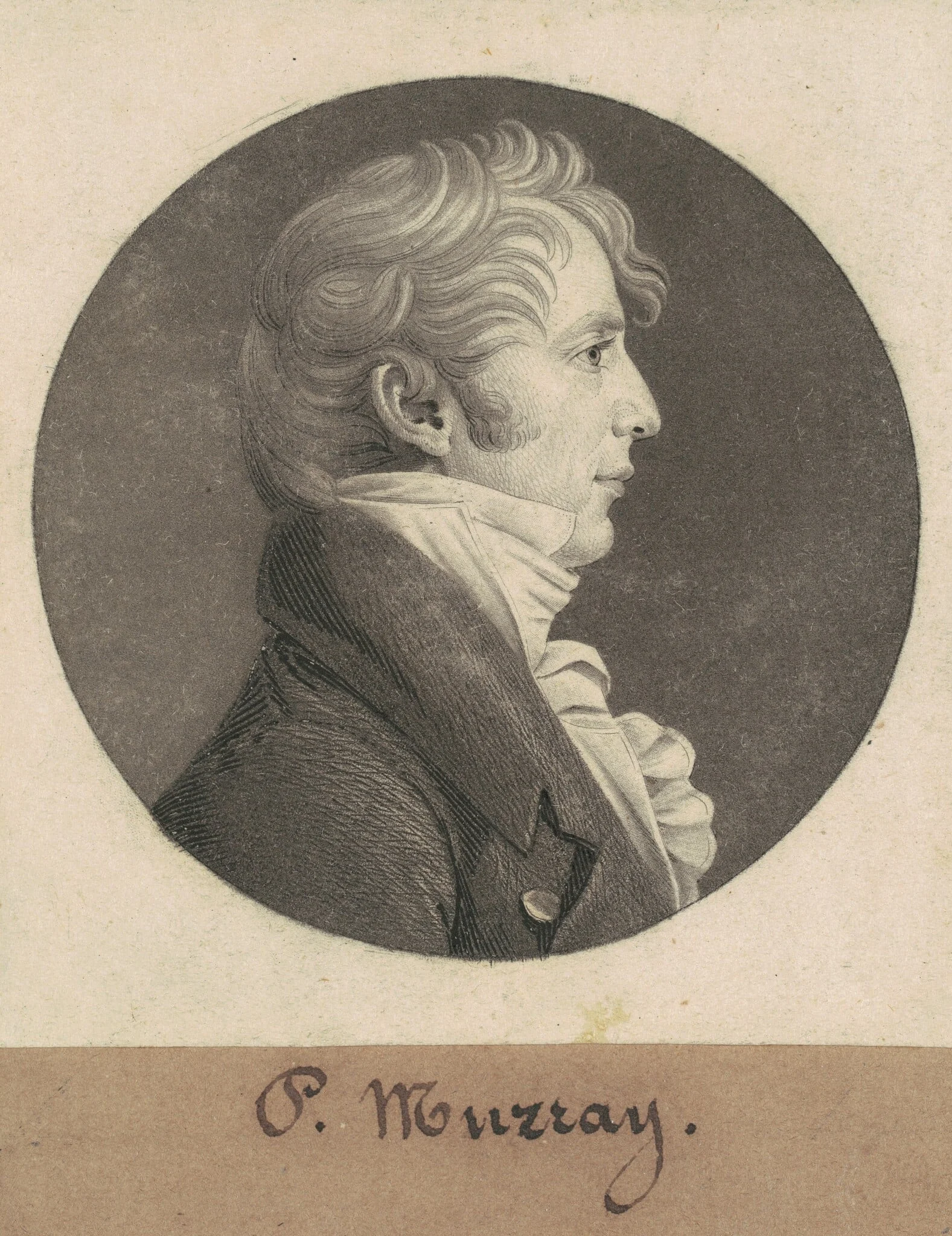 Philip Norborne Nicholas, by Charles Balthazar Julien Févret de Saint-Mémin, ink, 1808