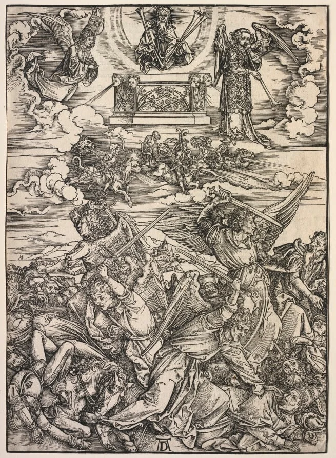 Revelation of St. John: The Four Destroying Angels, by Albrecht Dürer, 1511