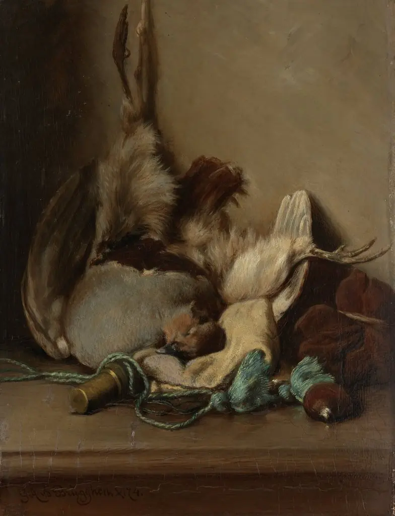 Still life with Wood Pigeon and Powder Horn