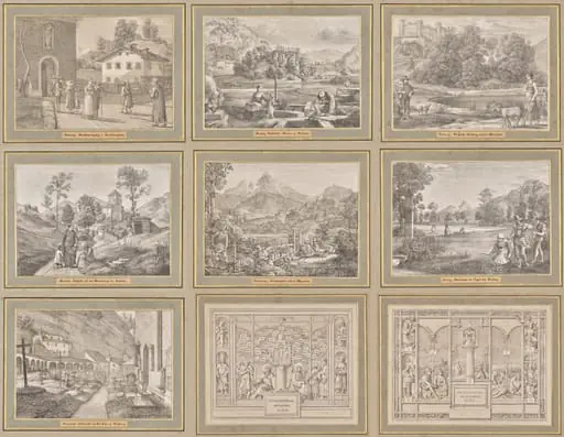 Seven Areas from Salzburg and Berchtesgaden. Arranged according to the seven days of the week, connected by two allegorical sheets