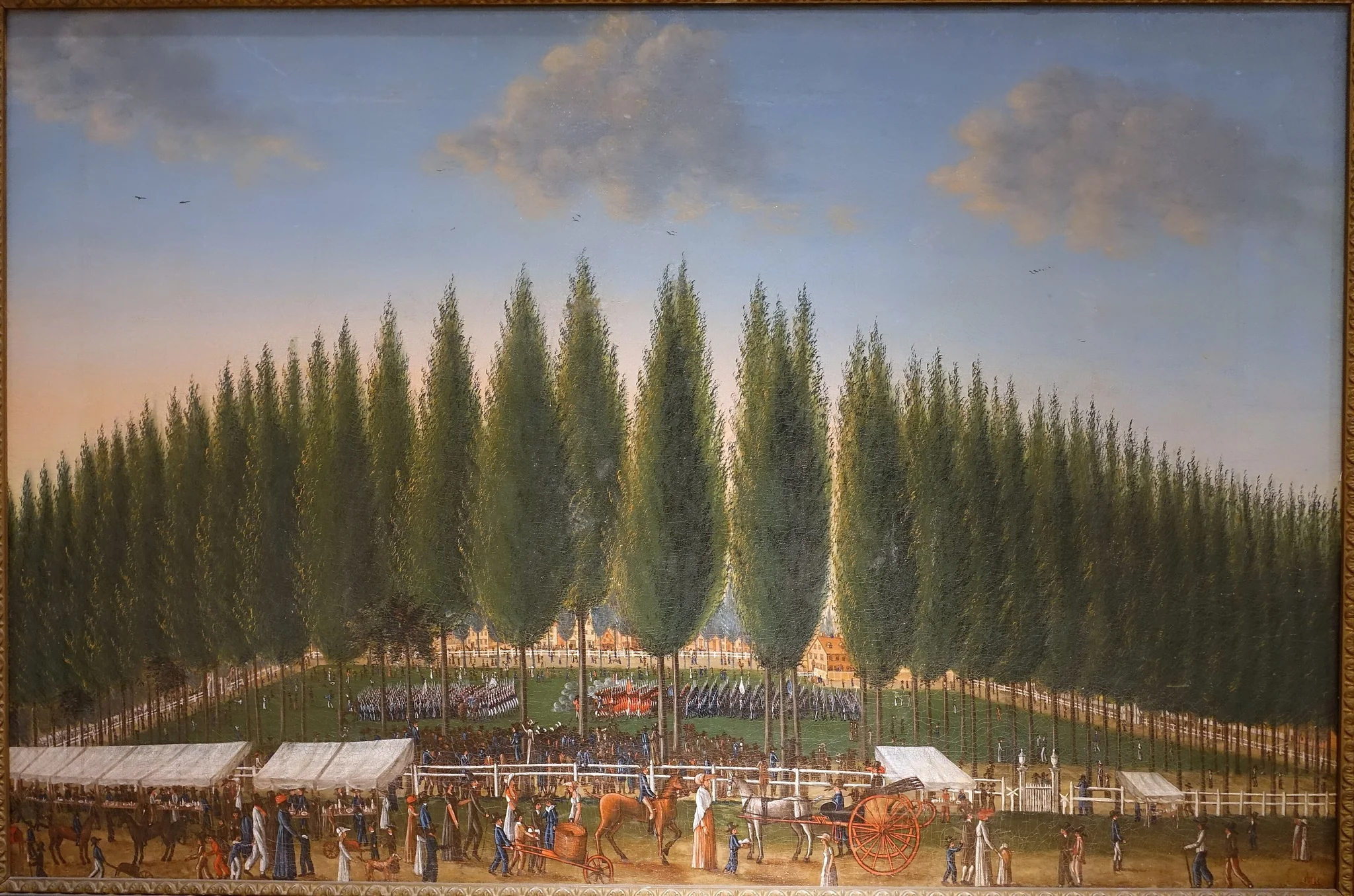 Salem Common on Training Day, by George Ropes, oil, 1808