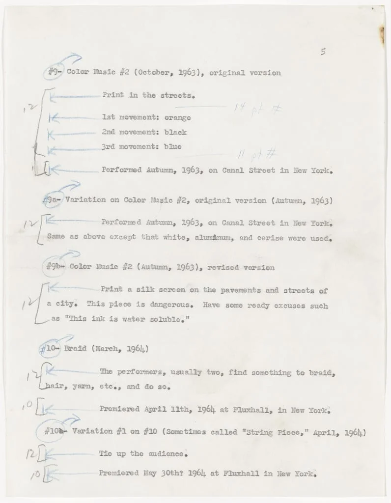 Untitled, by Alison Knowles, graphite, 1965