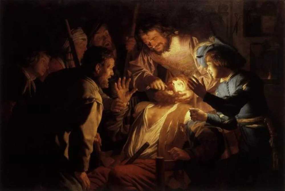 The Dentist, by Gerard van Honthorst, oil, 1622