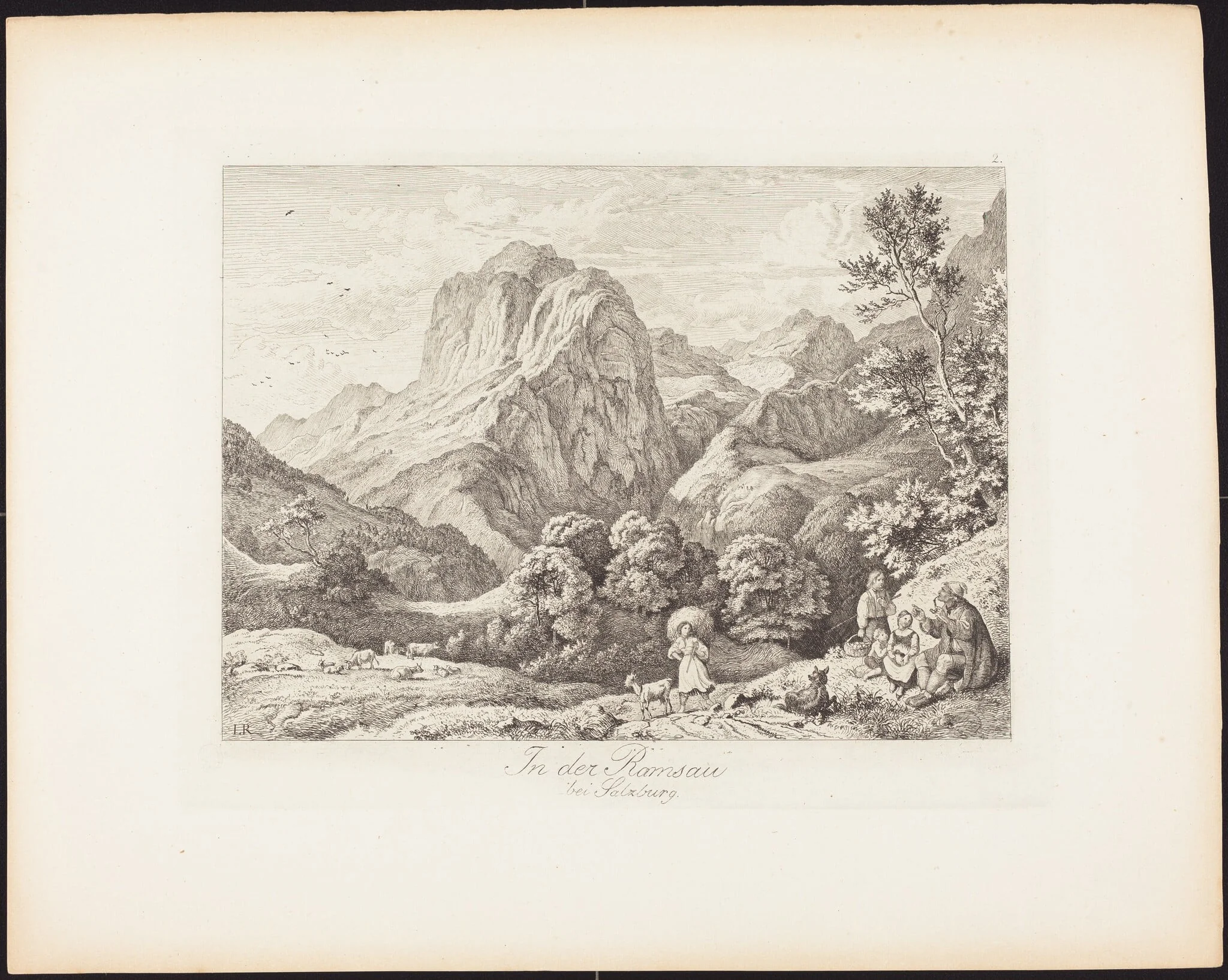 In der Ramsau bei Salzburg (In the Ramsau near Salzburg), by Ludwig Richter, ink, 1830