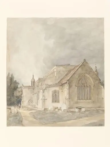 East Bergholt Church: exterior view from the east