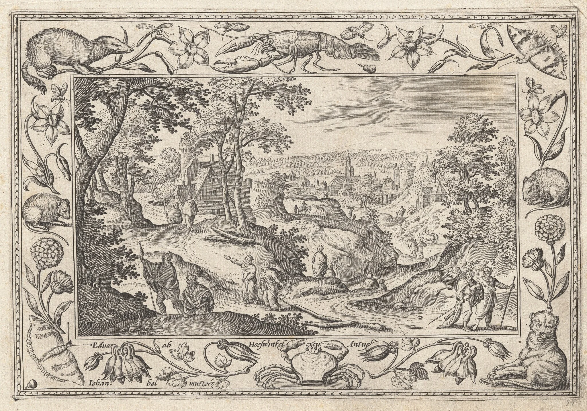 The Sending Out of the Apostles, by Adriaen Collaert, ink, 1584