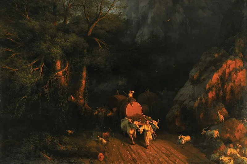 Road in the Forest, by Ivan Aivazovsky, unspecified, 1857