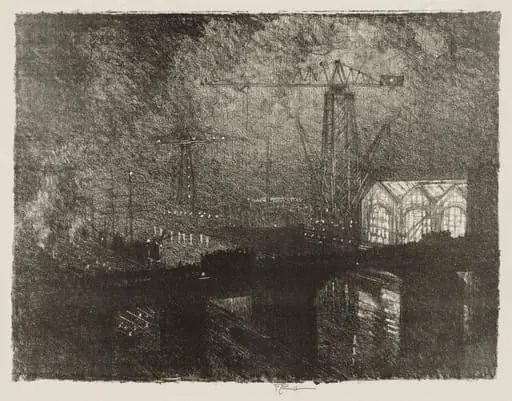 English War Work:  The Shops at Night, Changing Shifts