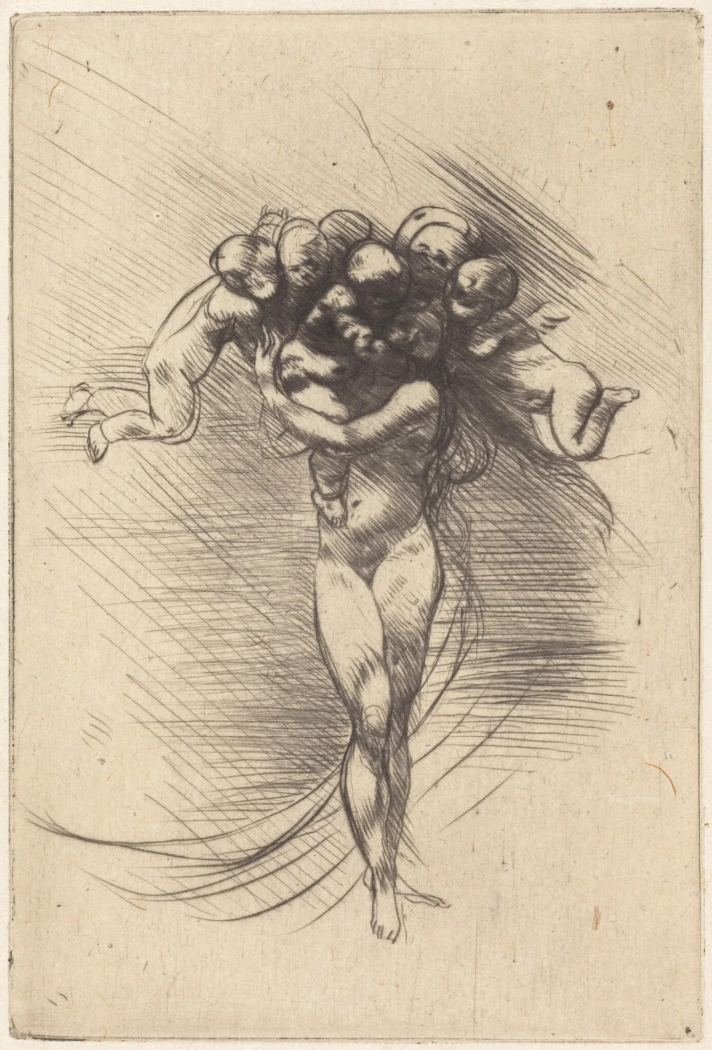 Allegory of Spring, by Auguste Rodin, ink, 1885