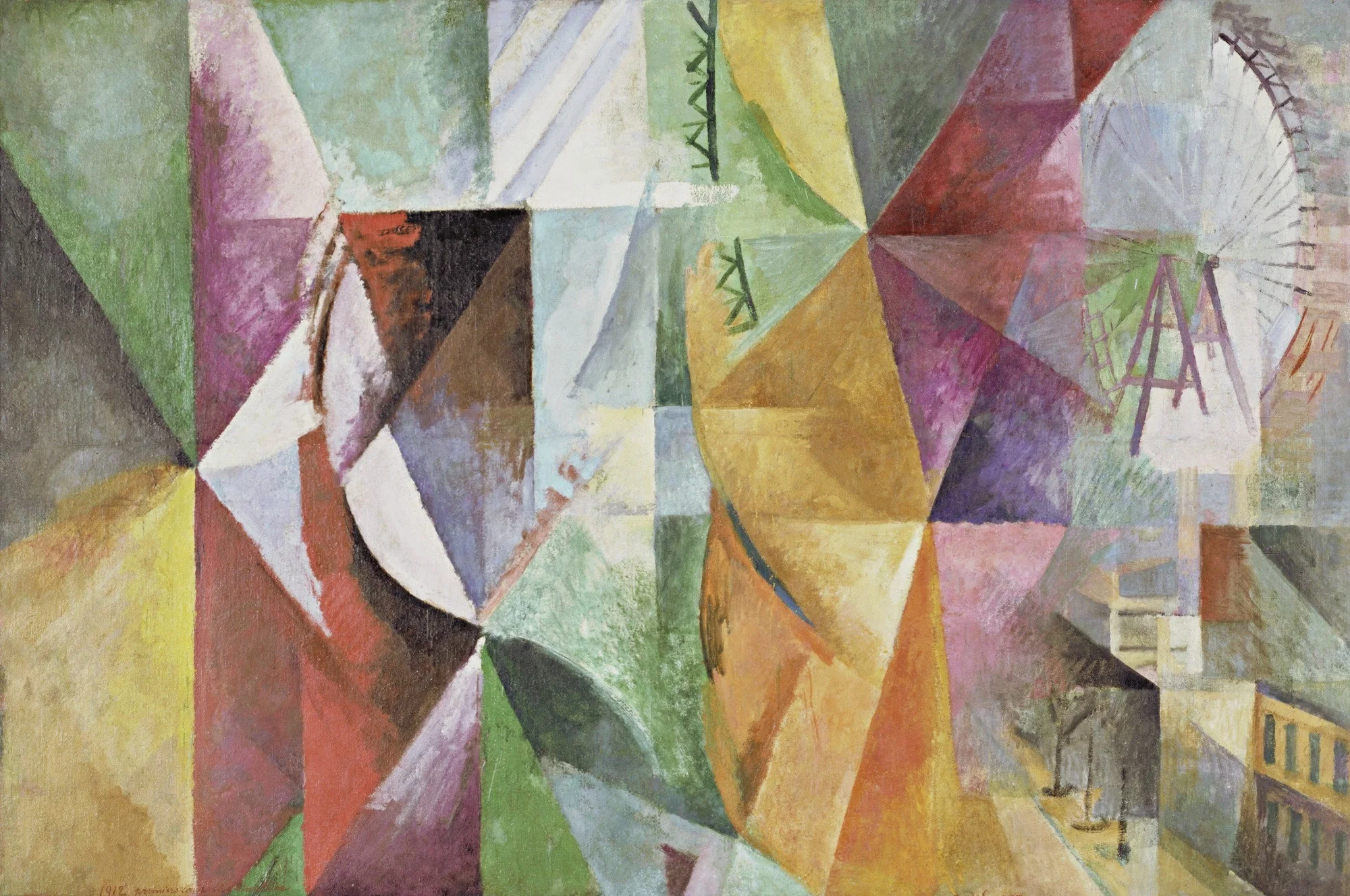 The Three Windows, the Tower and the Wheel, by Robert Delaunay, oil, 1912