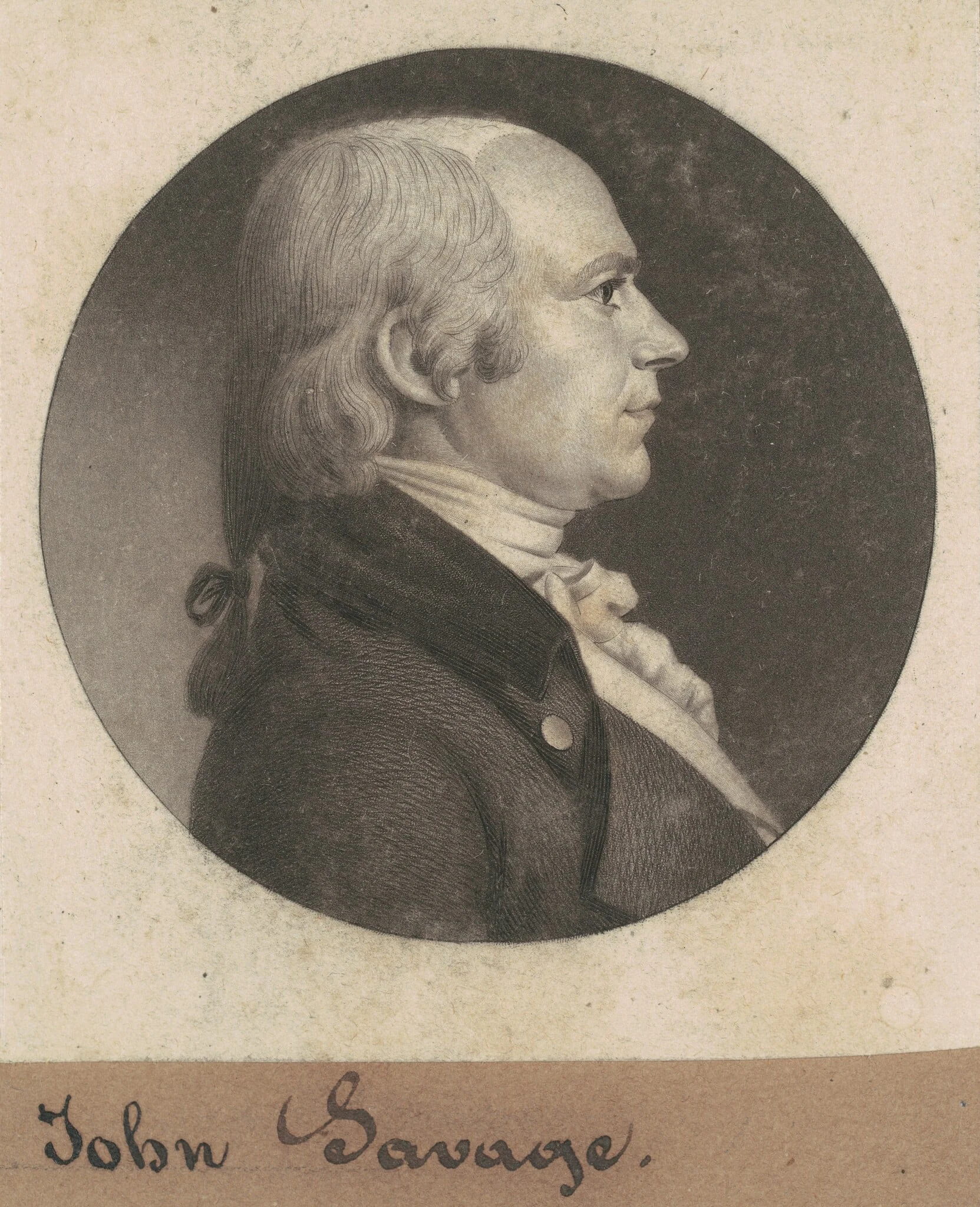 John Savage, by Charles Balthazar Julien Févret de Saint-Mémin, ink, 1802