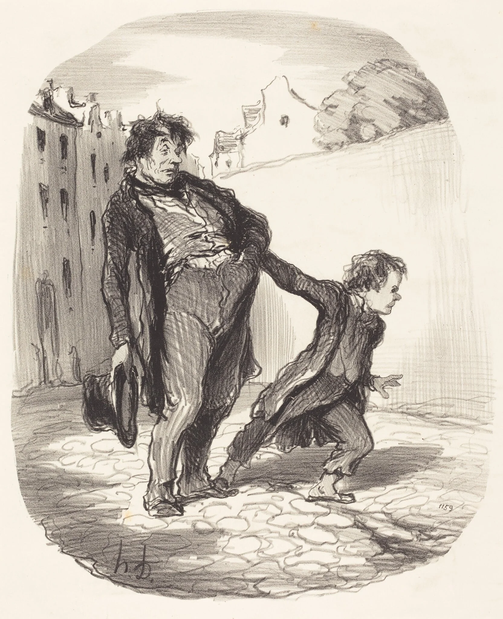 Un Fils modèle, by Honoré Daumier, ink, 1847