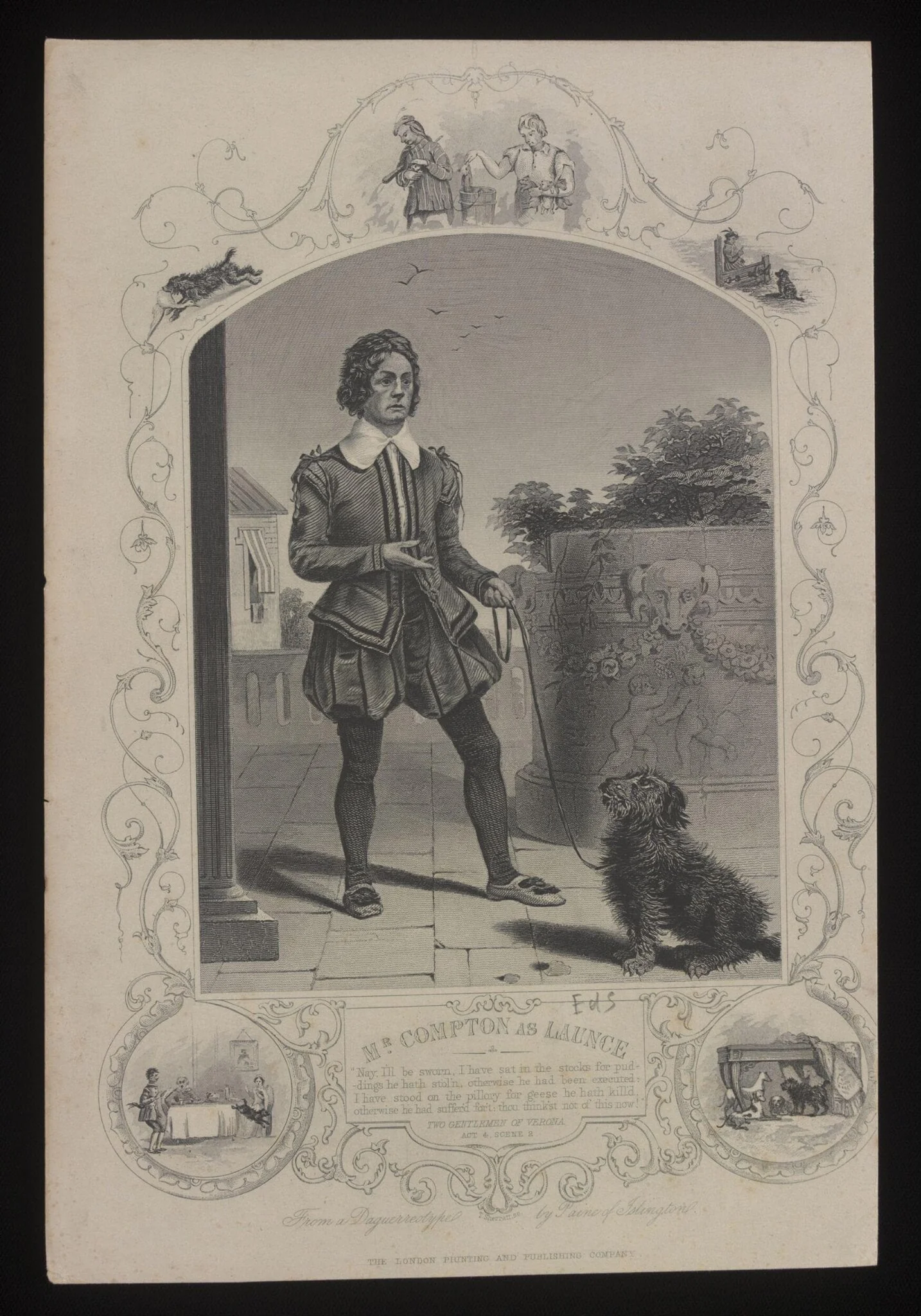 Mr. Compton as Launce, by T. Sherratt, 1850
