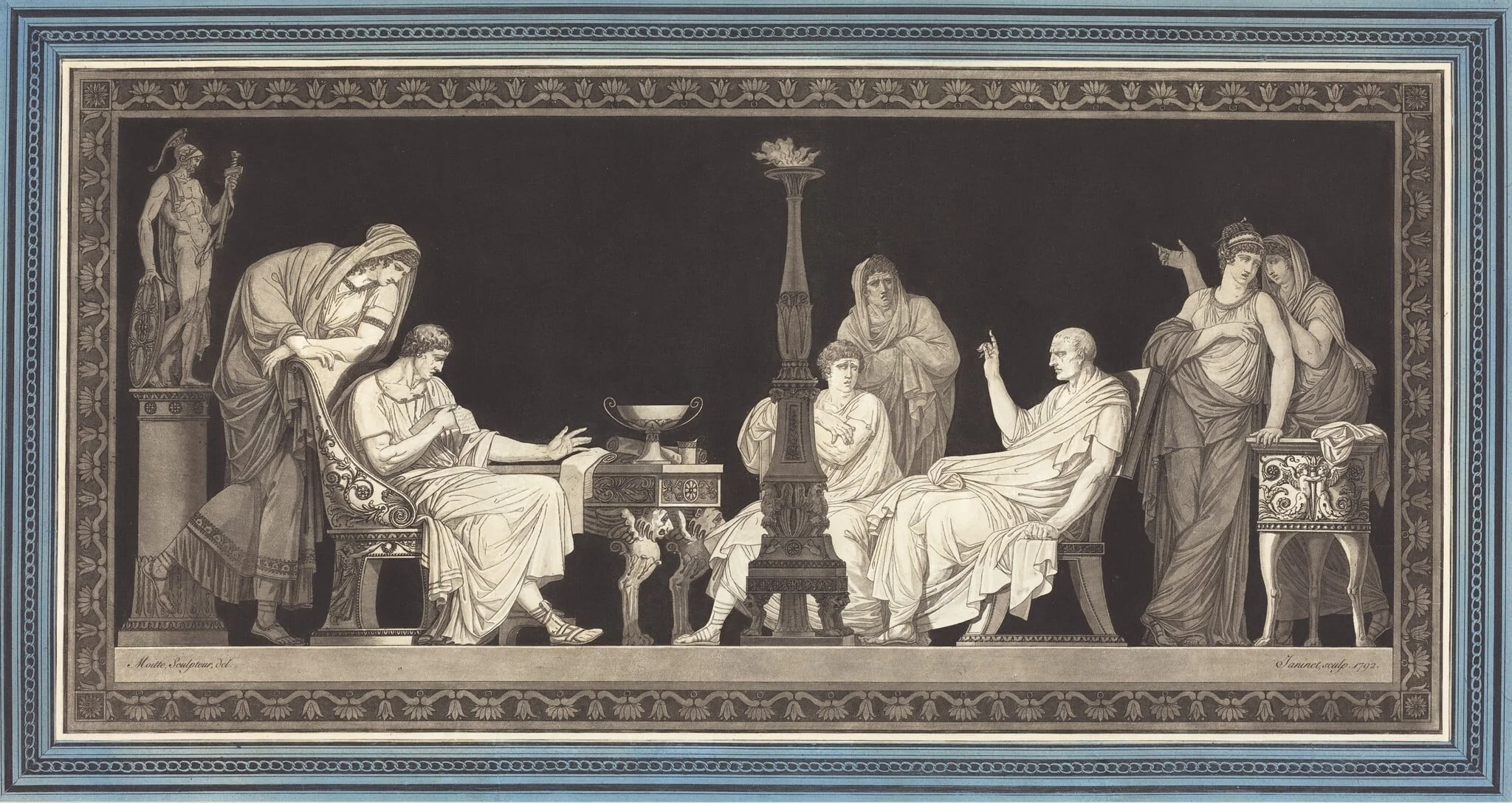 The Catiline Conspiracy, by Jean-François Janinet, ink, 1792