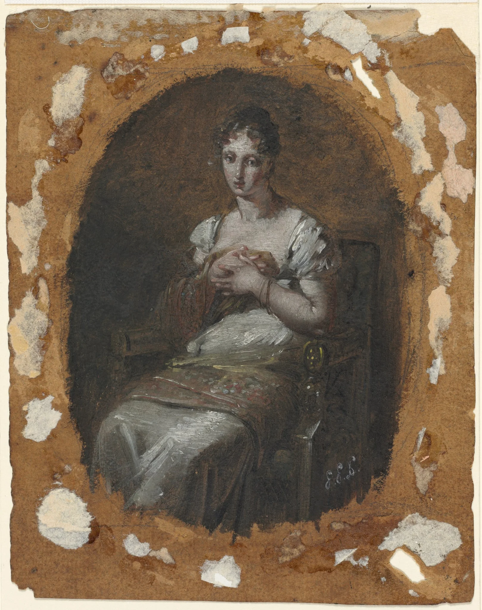 Young Woman Seated, by Pierre Paul Prud'hon, 1790