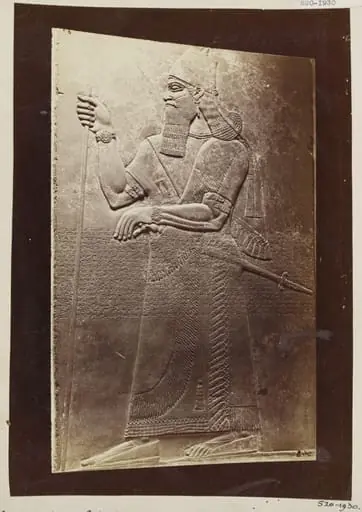 Relief depicting Assyring King Ashur-Nasir-Pal II (885-860 B.C.), Louvre, Paris