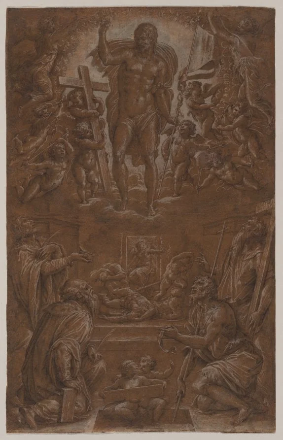 The Risen Christ Adored by Saints and Angels, by Giorgio Vasari, 1567
