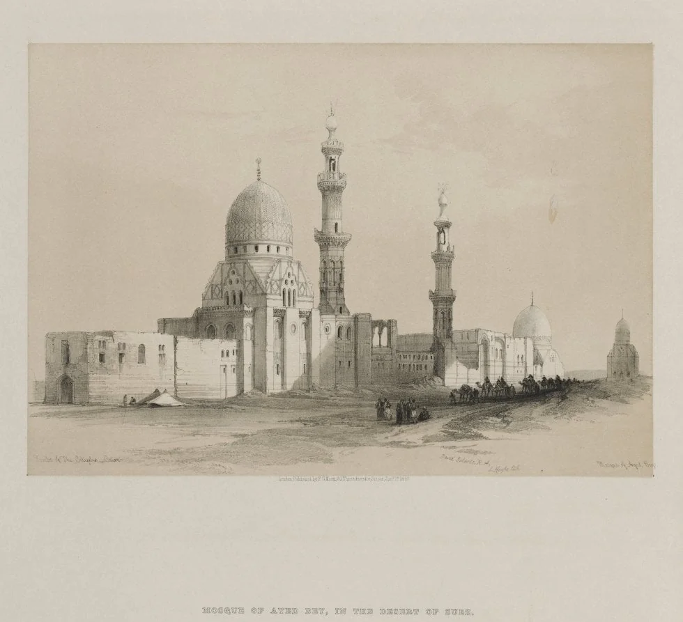 Egypt and Nubia, Volume III: Tombs of the Caliphs-Cairo.  Mosque of Ayed Be[y], by Louis Haghe, 1849