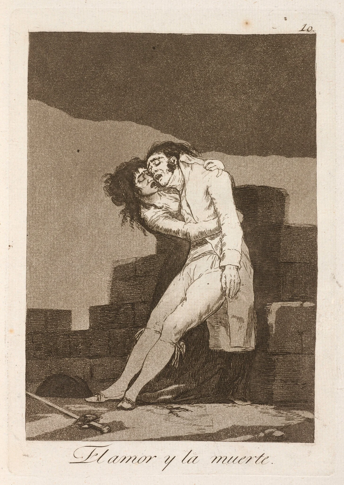 El amour y la muerte (Love and Death), by Francisco Goya, ink, 1799