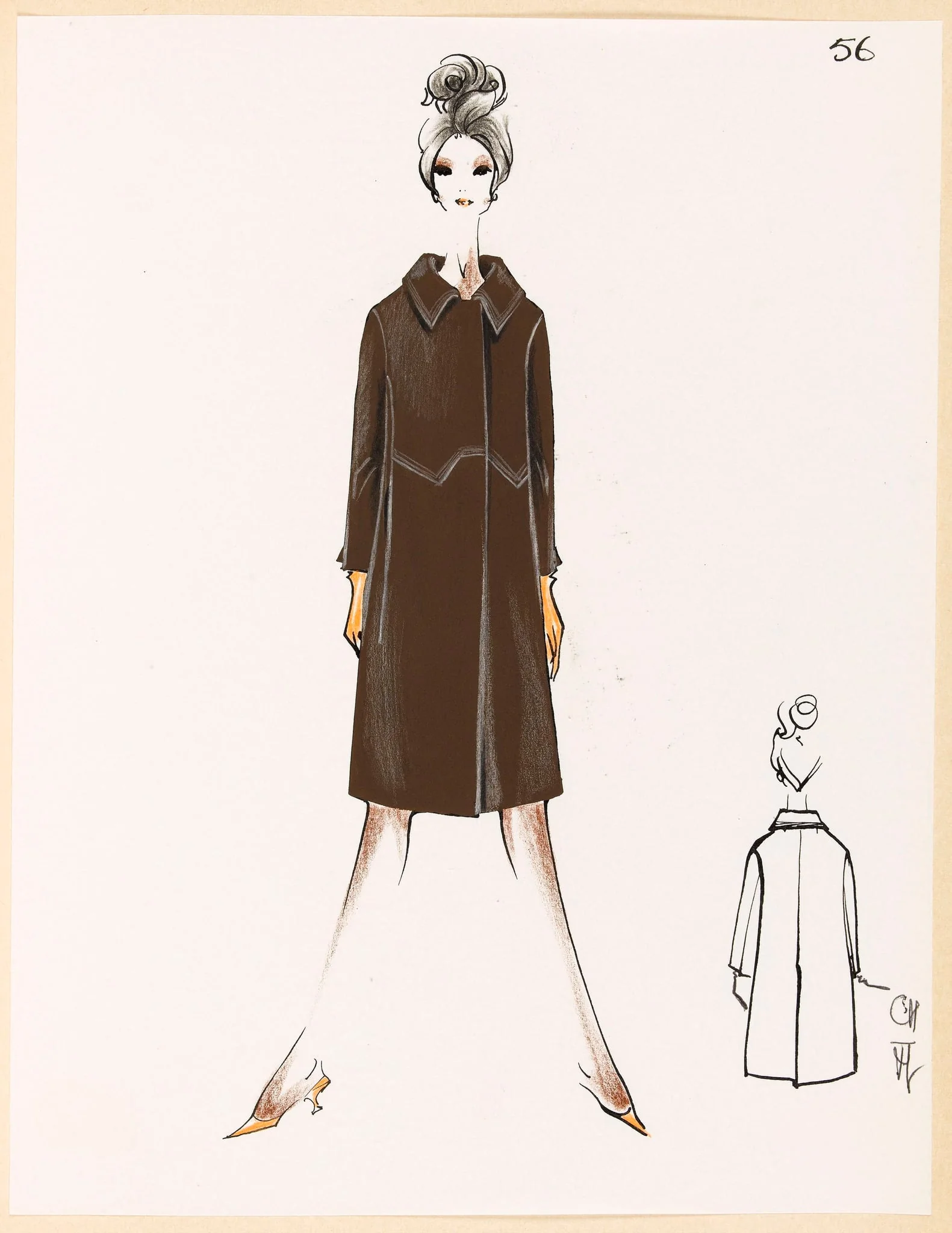 Manteau marron, by Carven, 1967