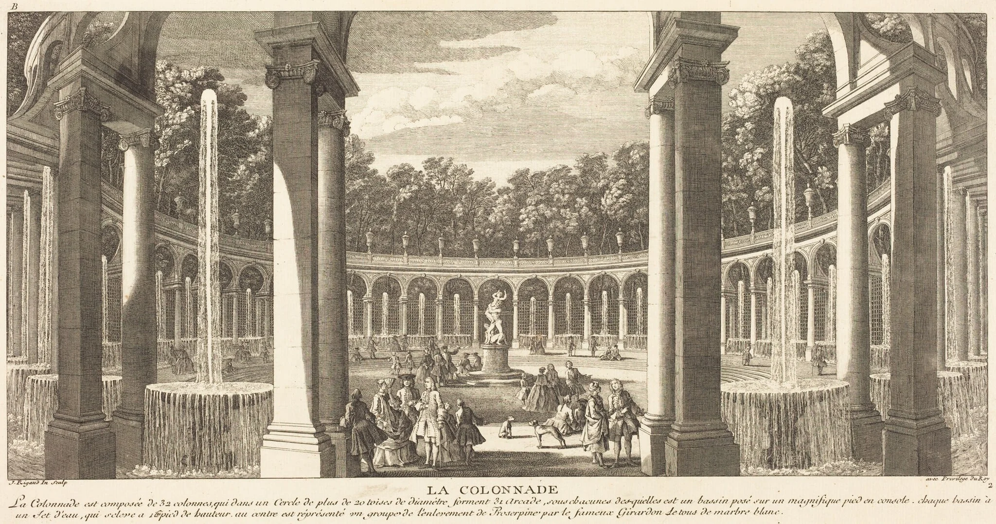 La Colonade, by Jean-Baptiste Rigaud, ink, 1746