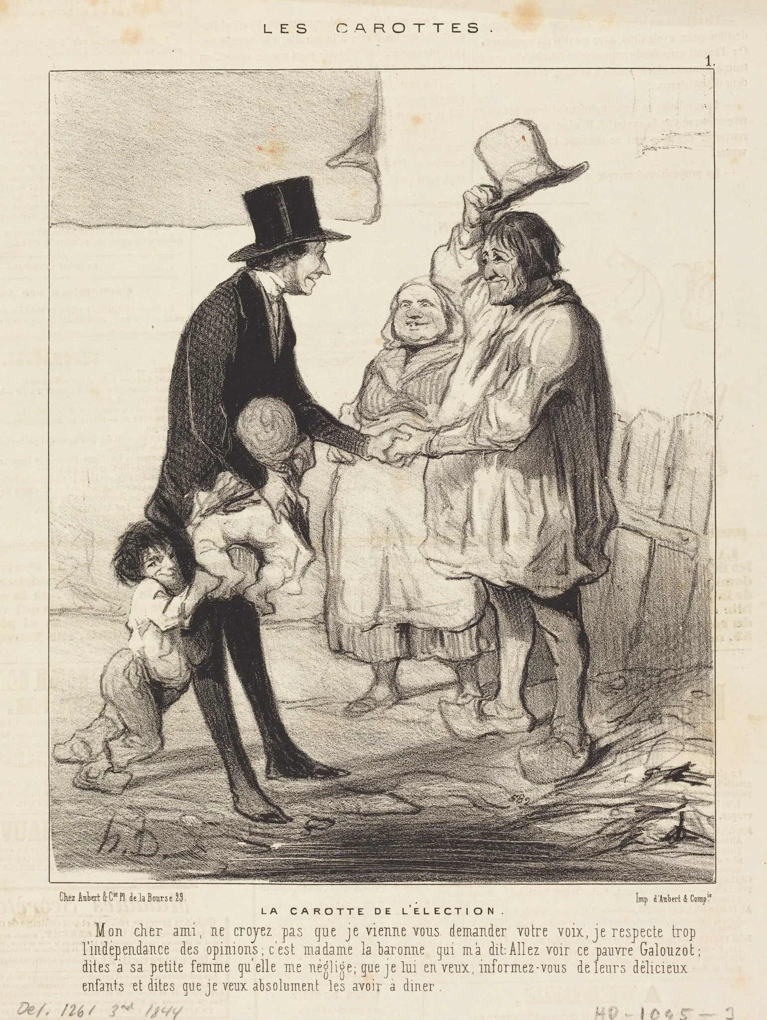 La Carotte de l'élection, by Honoré Daumier, ink, 1844