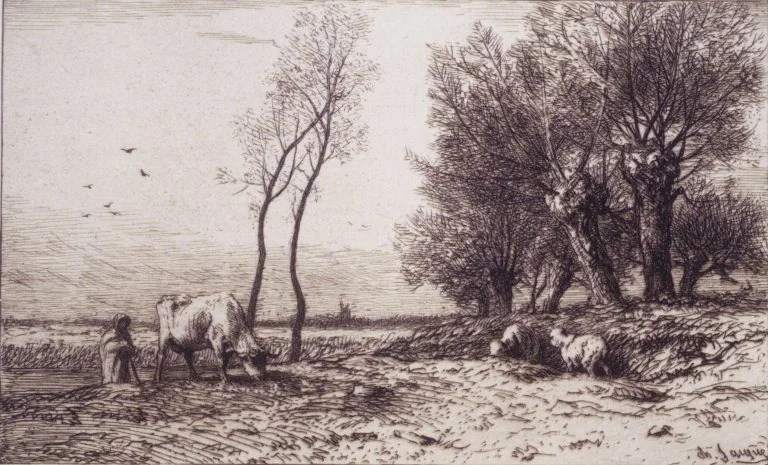 Winter, by Charles Jacque, unspecified, 1863