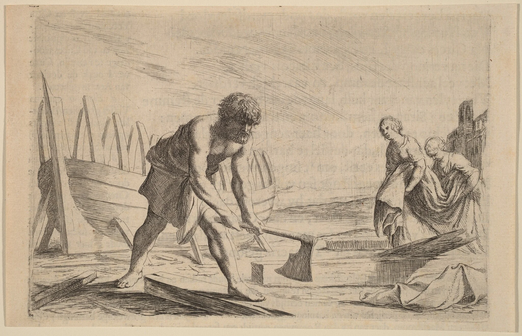 Ulysses on the Island of the Goddess Calypso, by Willem Basse, ink, 1634