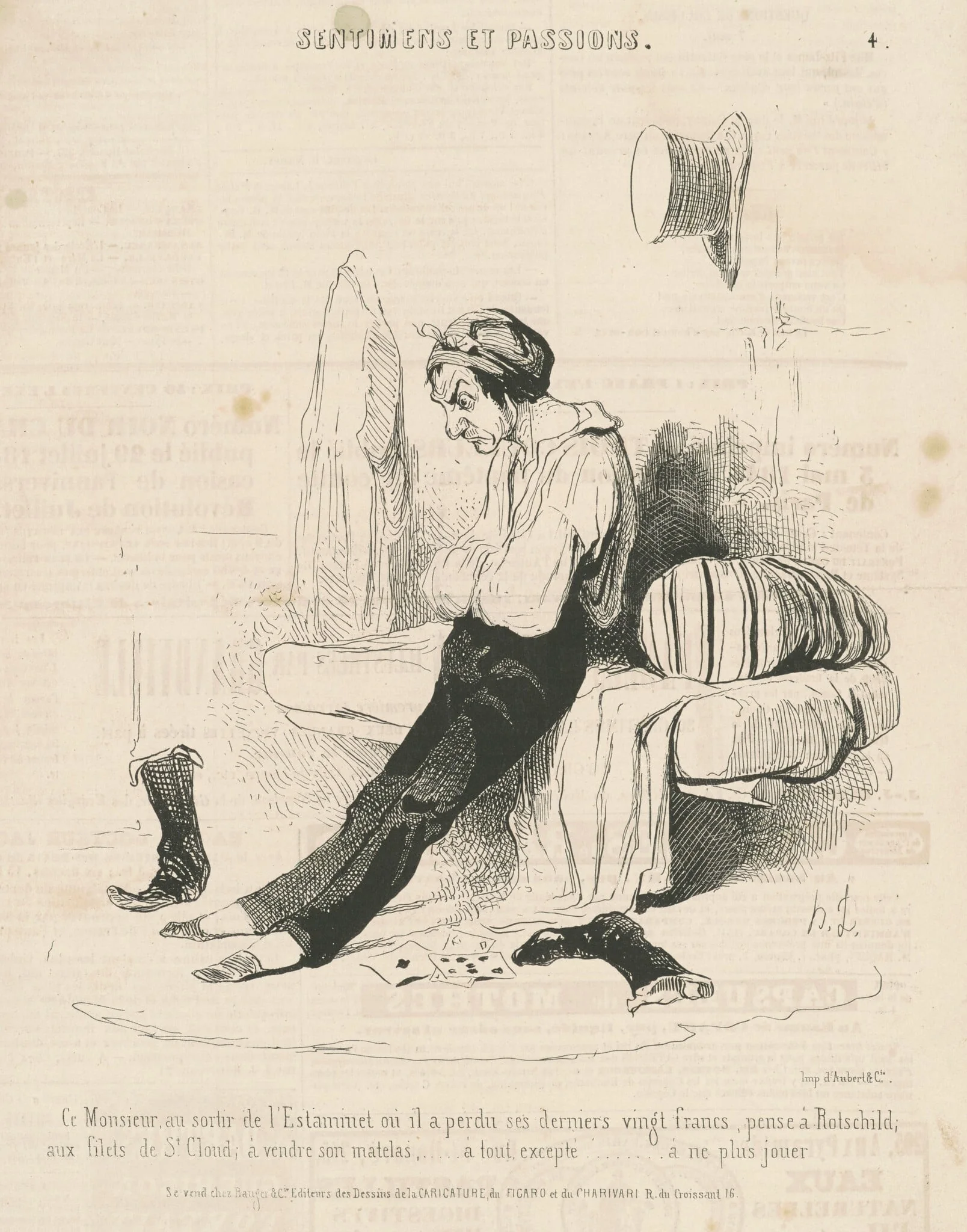 Ce monsieur, au sortier de l'estaminet ..., by Honoré Daumier, ink, 1841