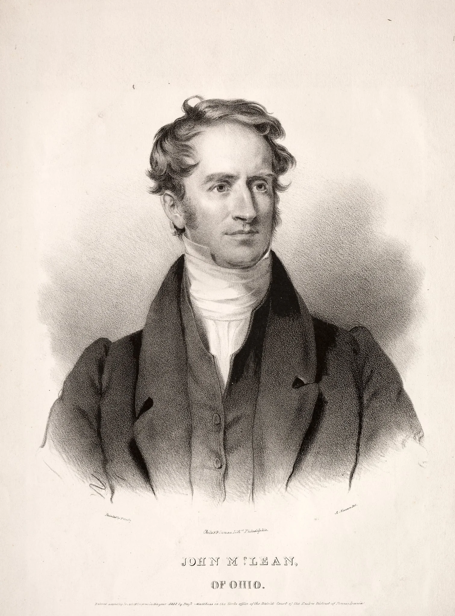 John McLean of Ohio, by Albert Newsam, 1832