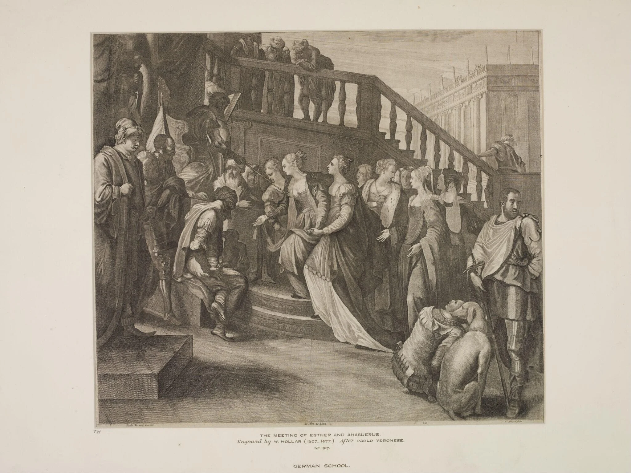 The Meeting of Esther and Ahasuerus, by Wenceslaus Hollar, 1650