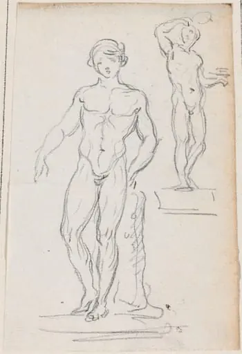 Two Statues of Male Nudes