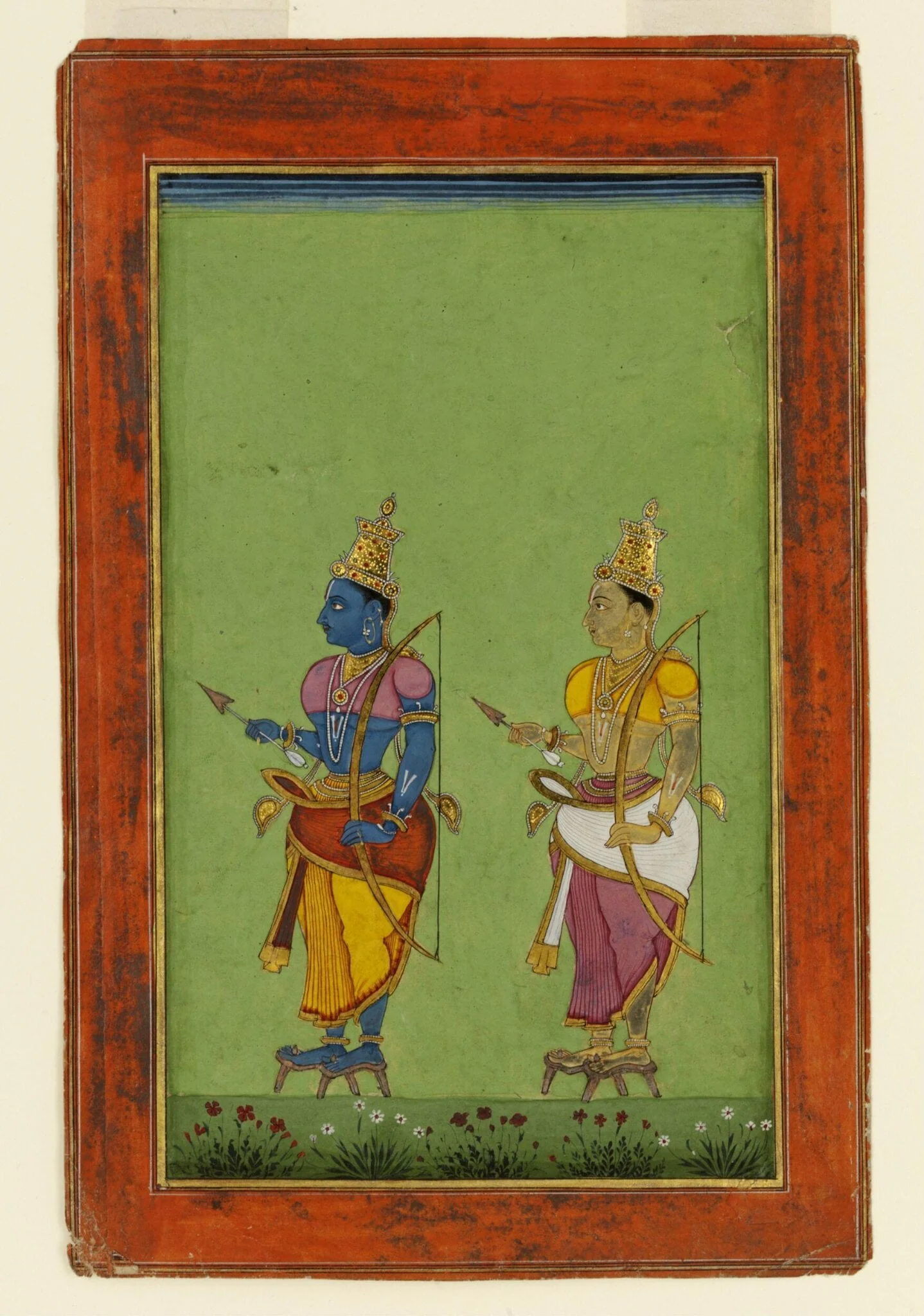 Rama and Lakshmana, by Unknown, paint, 1780