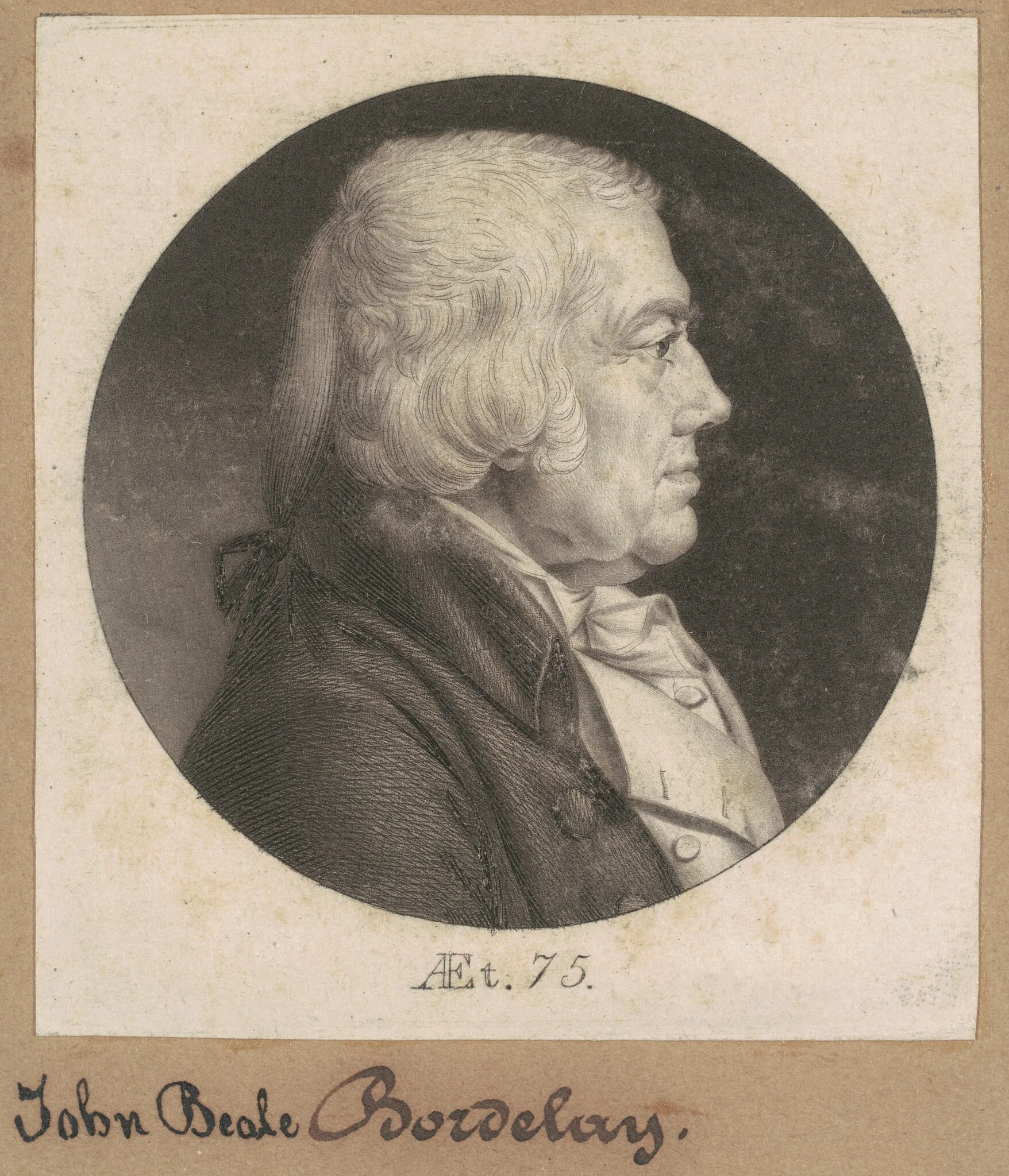 John Beale Bordley, by Charles Balthazar Julien Févret de Saint-Mémin, ink, 1802