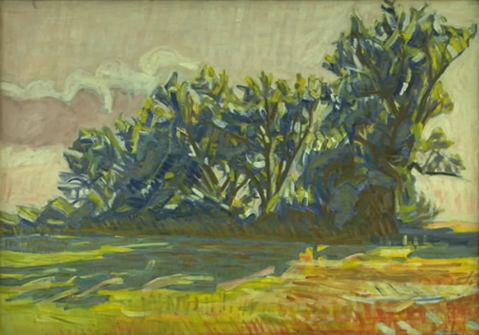 Row of Willows Near Borup, by Niels Larsen Stevns, oil, 1935