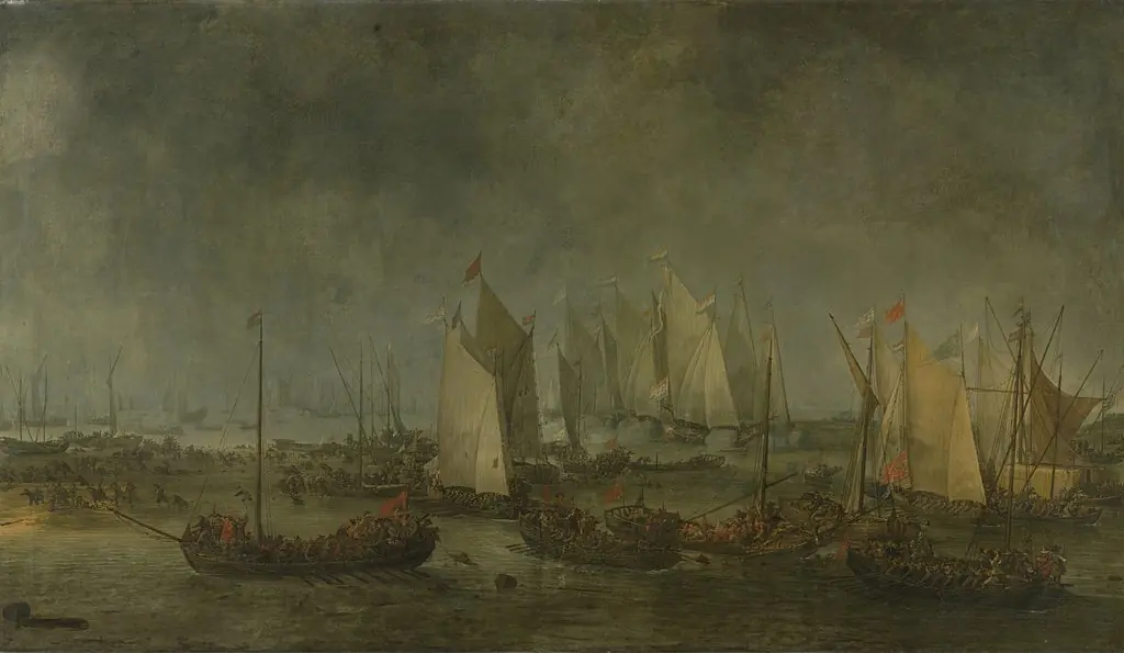 The battle on the Slaak between the Dutch and Spanish fleets during the night of 12-13 September 1631