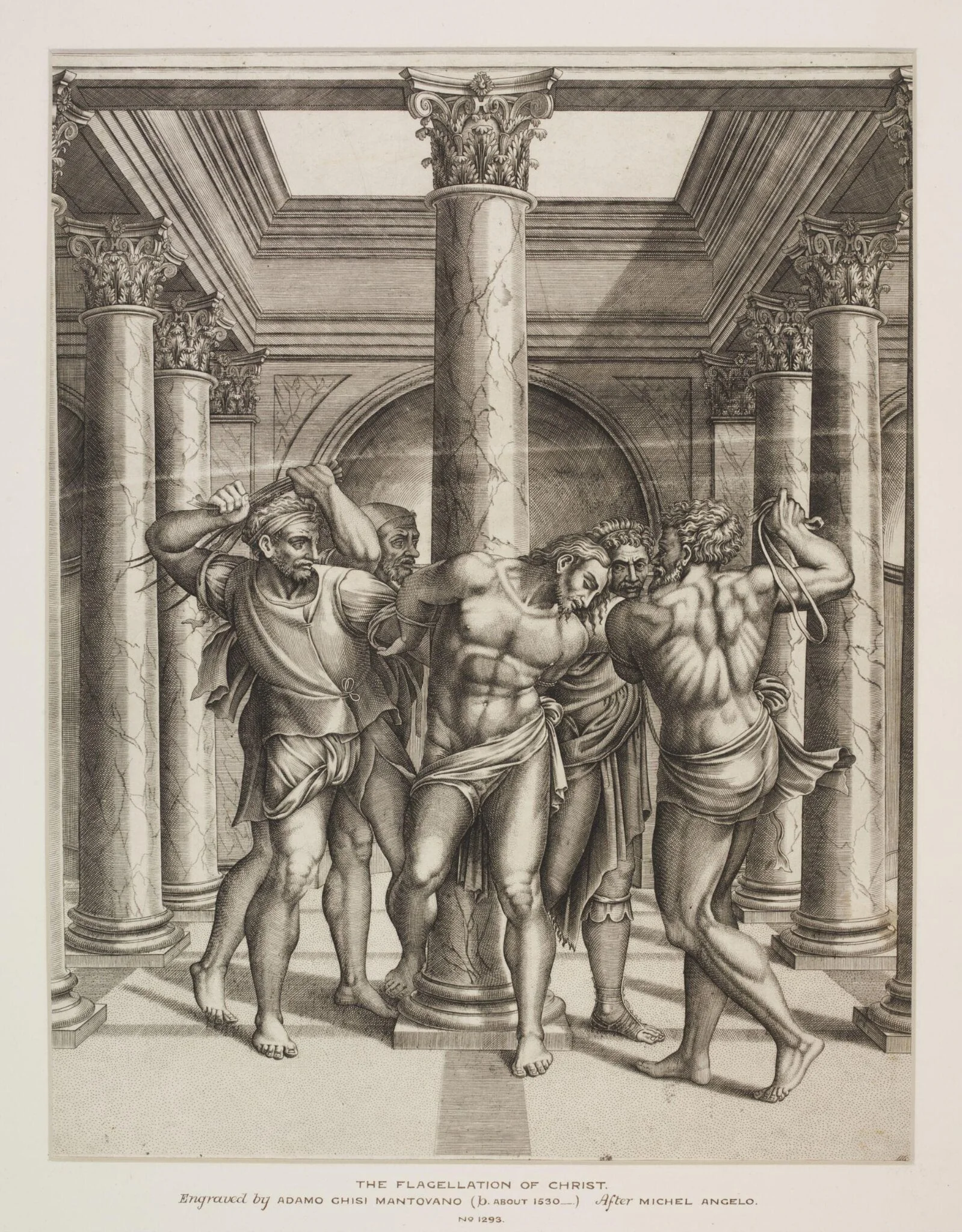 The Flagellation, by Adamo Scultori, 1550