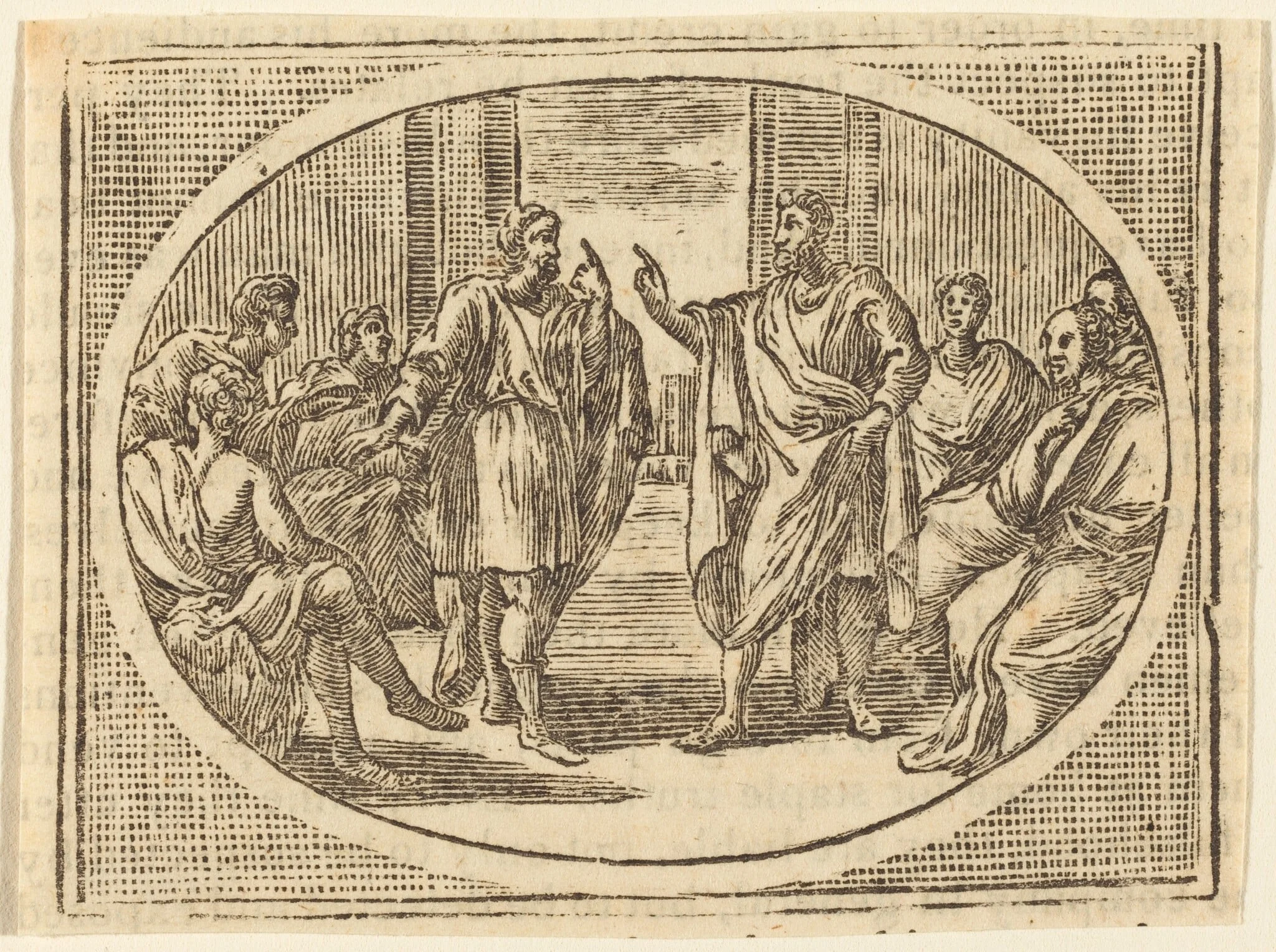 The Boasting Traveler, by Elisha Kirkall, 1712