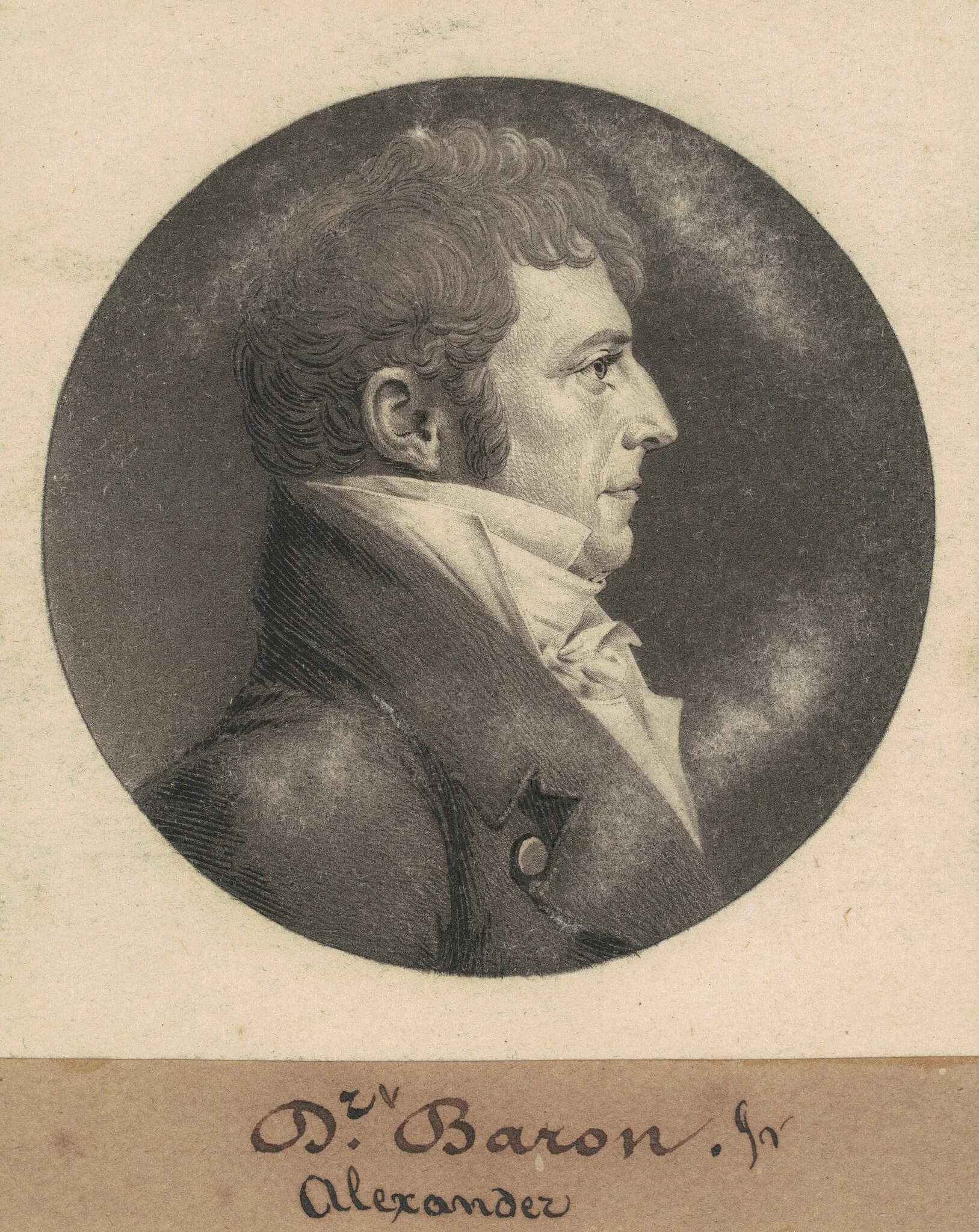 Alexander Baron, Jr., by Charles Balthazar Julien Févret de Saint-Mémin, ink, 1809