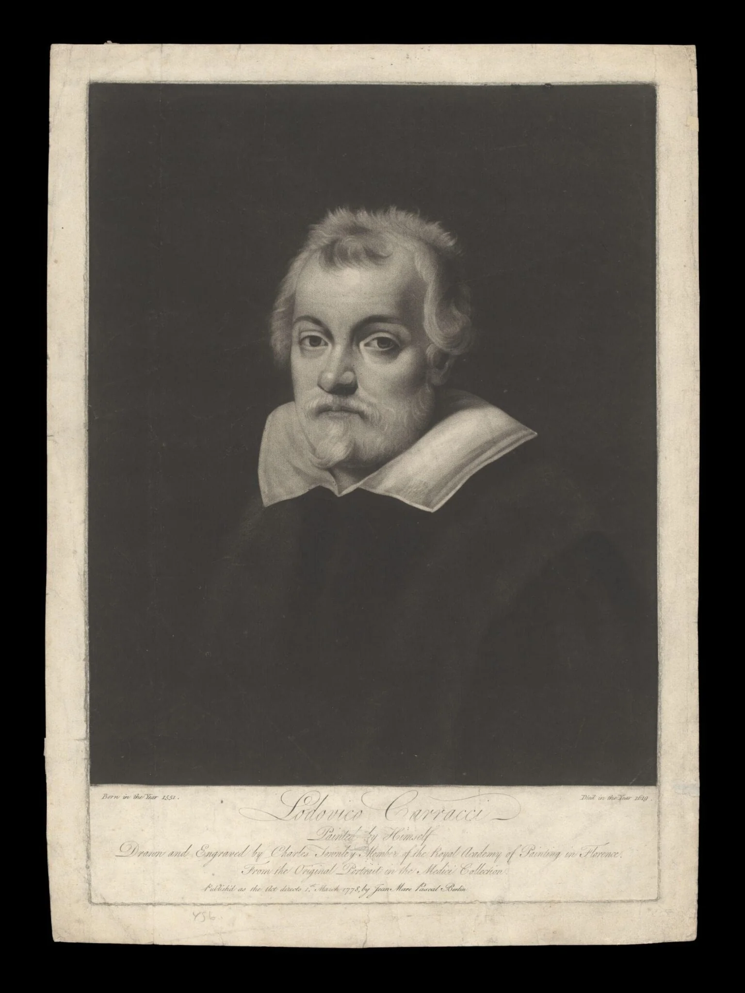H Beard Print Collection, by Lodovico Carracci, 1