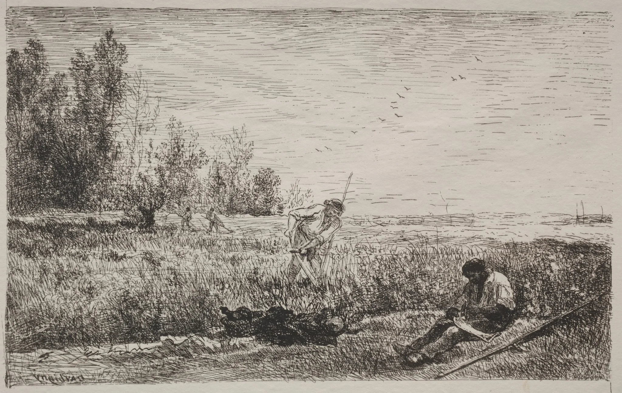 Hay-making, by Charles François Daubigny, 1862