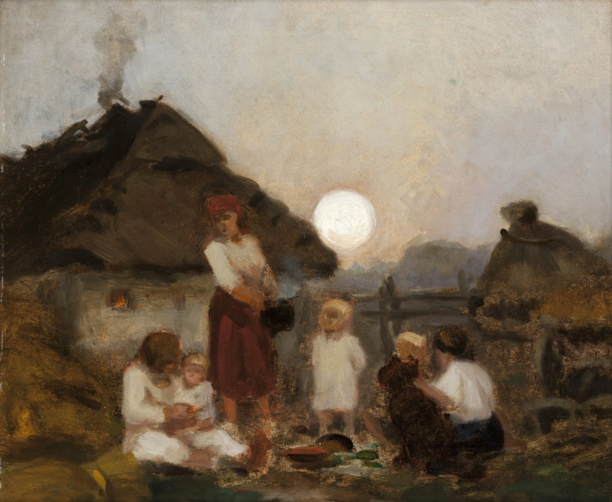 Supper, by Jan Stanisławski, unspecified, 1896