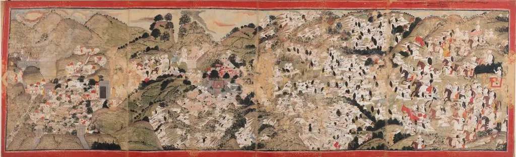 Raja Sansar Chand Attacking Kangra Fort