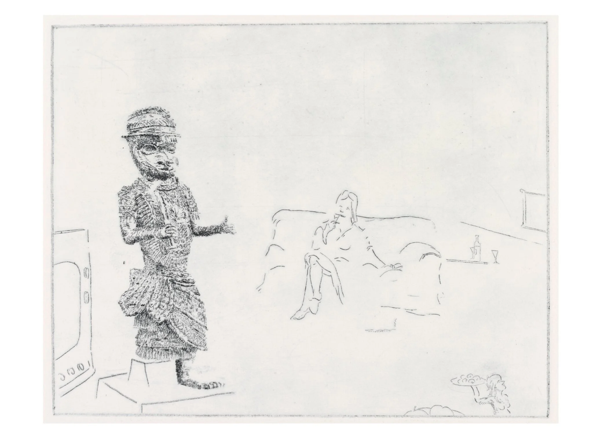 XI. Living Room. Artist's Proof, by Tony Phillips, 1984
