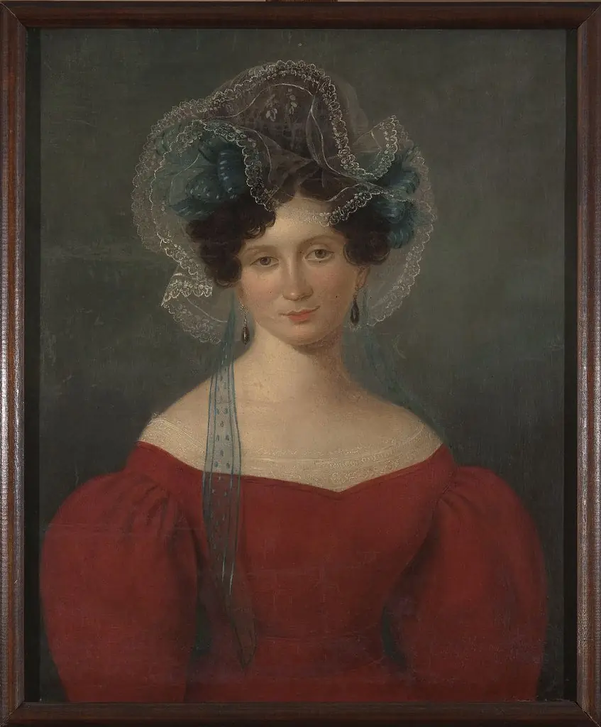 Portrait of a lady in a red dress