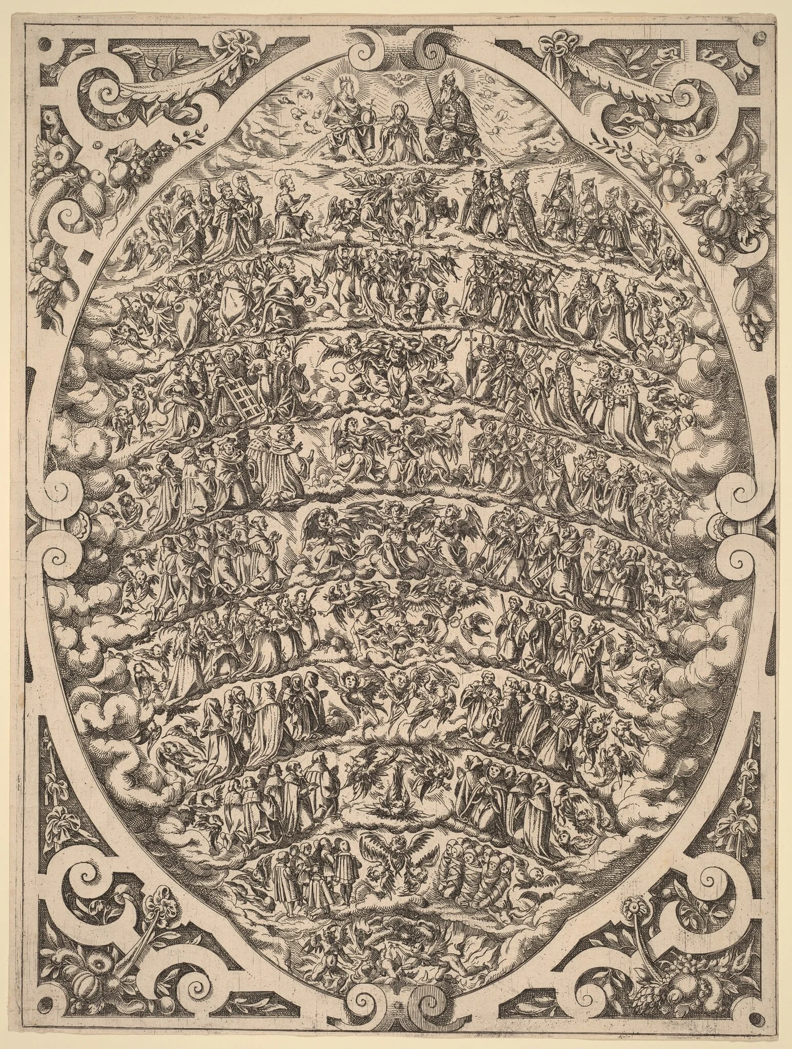 The Hierarchy of the Heavens, by Jost Amman, ink, 1579