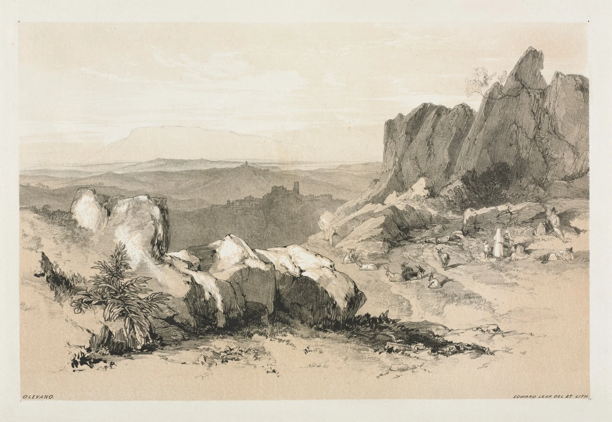 Olevano, by Edward Lear, 1841
