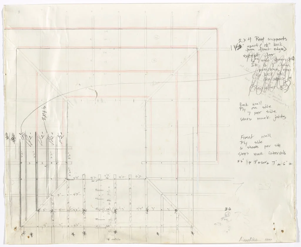 Untitled, by Mary Miss, graphite, 1977