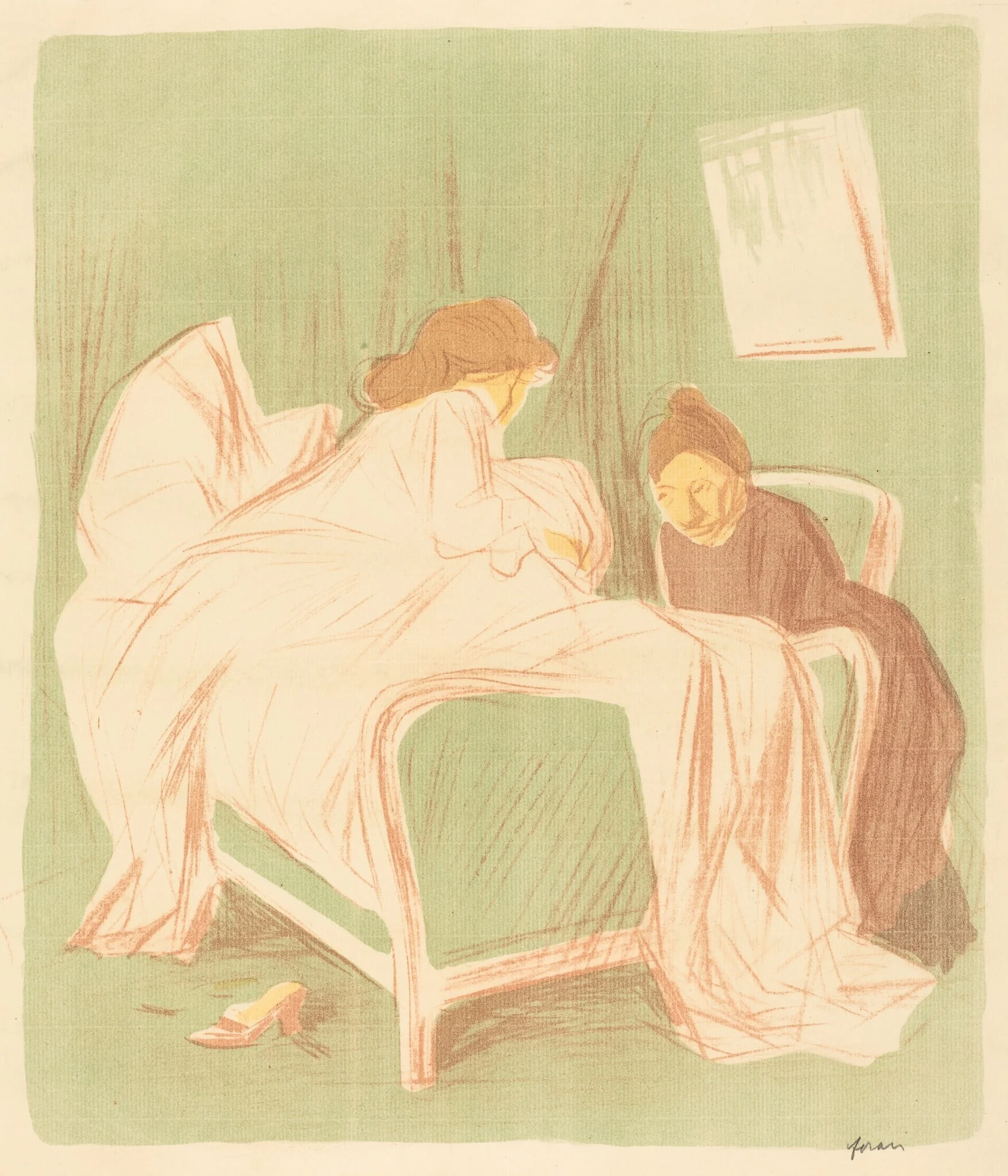 Les instructions pour la journée (The Instructions for the Day), by Jean-Louis Forain, ink, 1897